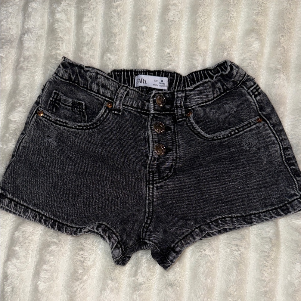 Kids Zara Black Denim Shorts